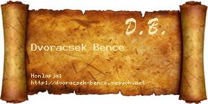 Dvoracsek Bence névjegykártya