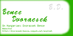 bence dvoracsek business card